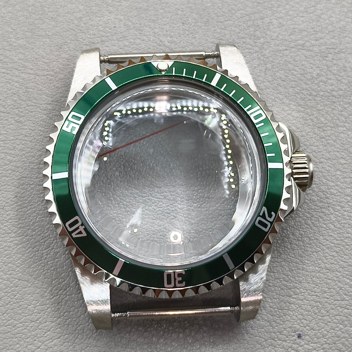 38mm Green Bezel Diving Watch Case Sapphire For NH34/35/36/38 NH70 For Retro SUB