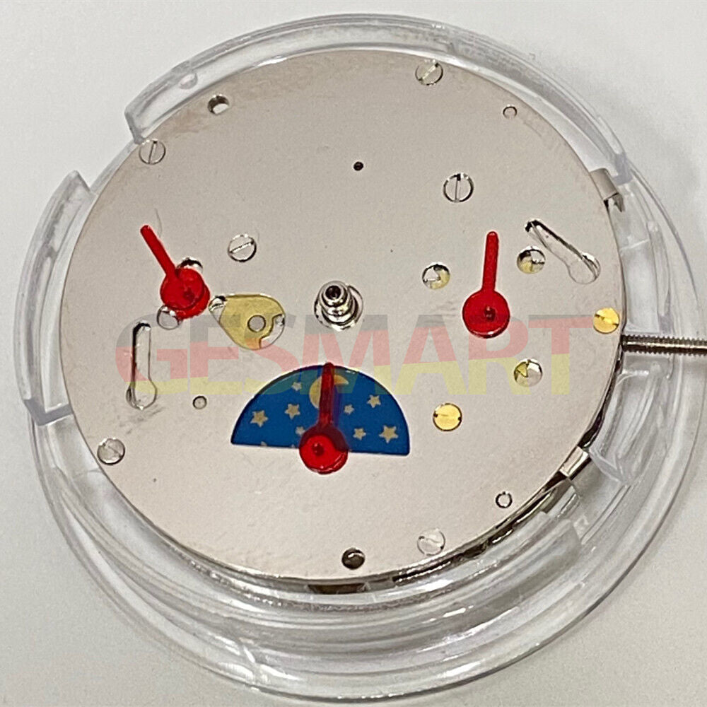 China Made 2813 8205 8215 automatic mechanical watch movement with moon phase indicator at 6 o'clock
