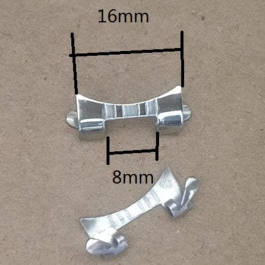 16x8mm Silver S/S Curved End Links Spring Bars Bracelet Watch Band Strap#80