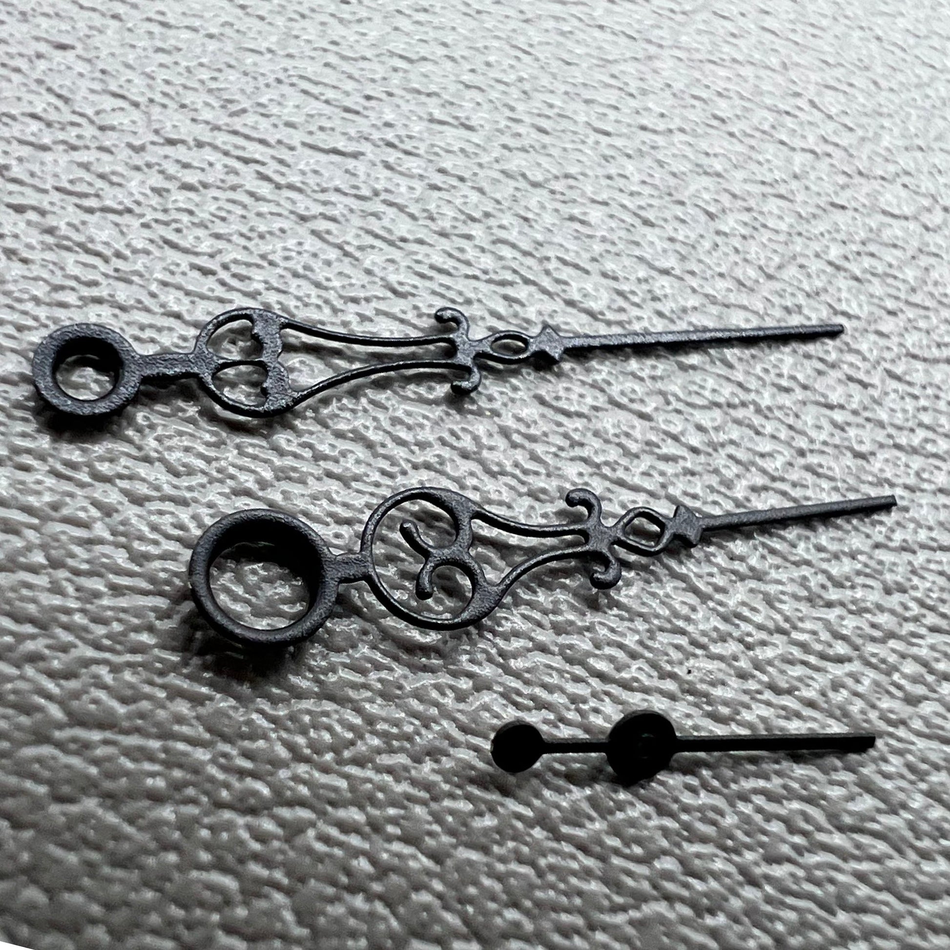 Black floral-style watch hands for Seagull ST3600 ST3621 and ETA6497 movements by Schwarze.