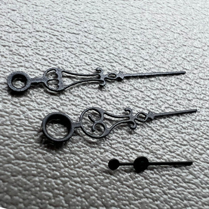 Black floral-style watch hands for Seagull ST3600 ST3621 and ETA6497 movements by Schwarze.