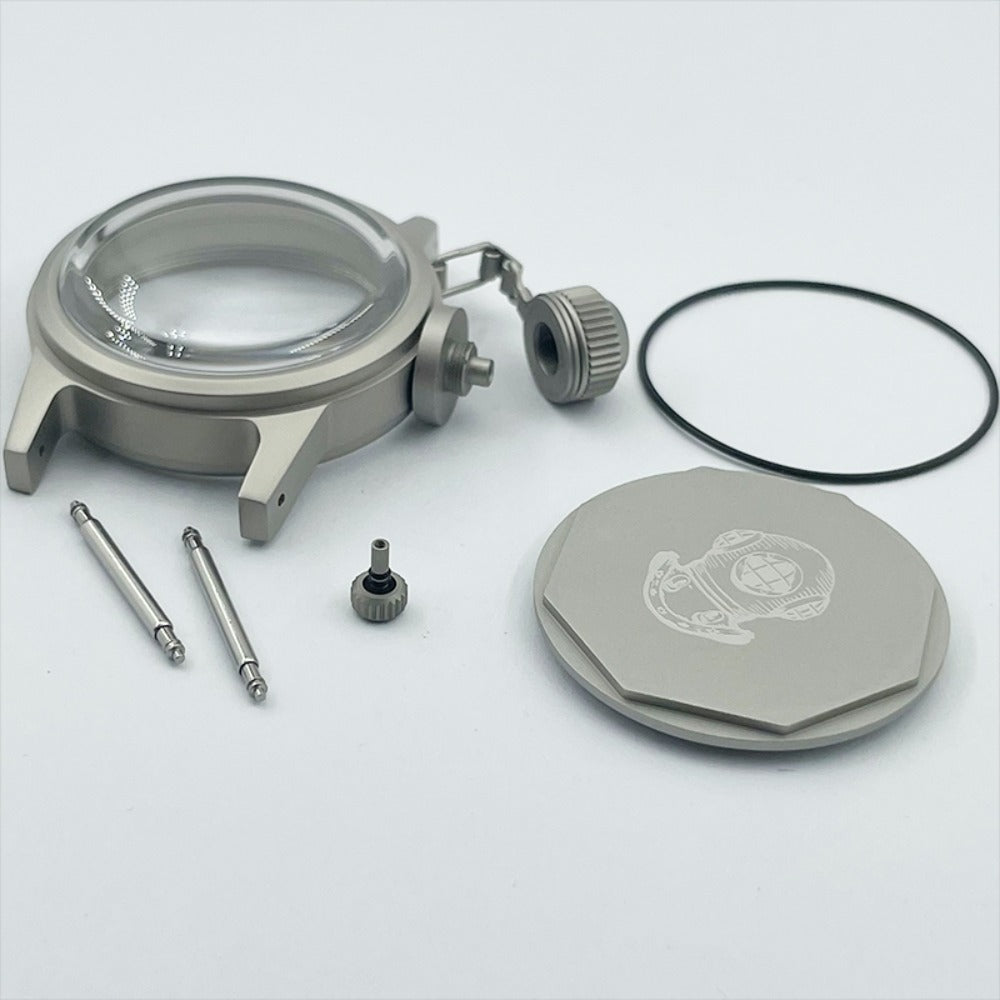 Matted silver 28.5mm kettle watch crown, vintage style case for NH35 NH36 movements.