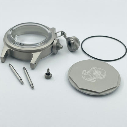 Matted silver 28.5mm kettle watch crown, vintage style case for NH35 NH36 movements.