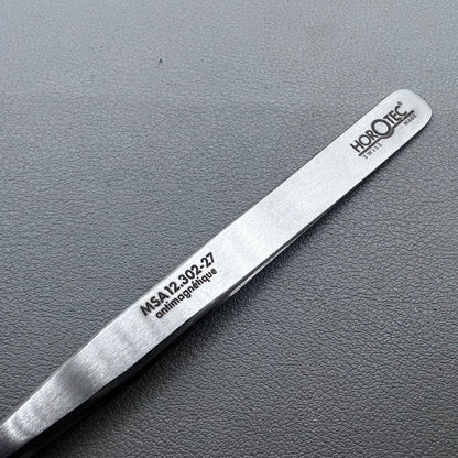 Swiss Horotec MSA12.302-27 strong pointed tweezers for precise stone handling in watch accessories