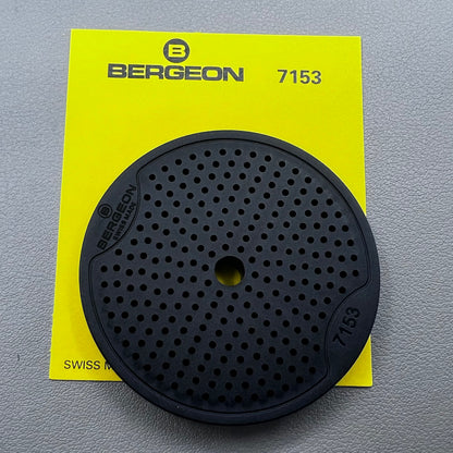 Bergeon 7153 Swiss-made base support holding watch dials securely for precise watchmaking tasks