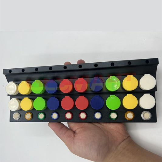 Die-cast alloy oil cups stand with 20 containers for precise watch repair by 30180 brand.