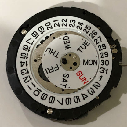 Japan-made Miyota 6S00 quartz watch part with 6 hands, day-date function for precise timekeeping.