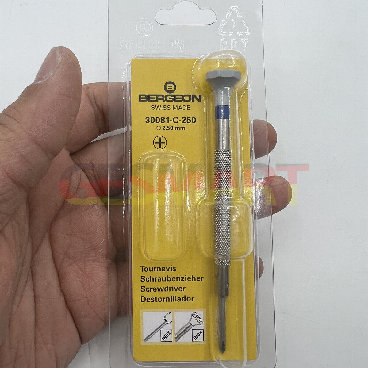 Bergeon 30081-C-250 ergonomic 2.50mm Phillips screwdriver for precise watch accessory repairs