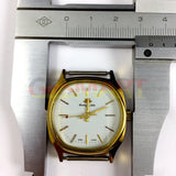 33mm HONGLIAN Manual Mechanical Watch White Dial Golden Nail Square Golden Case