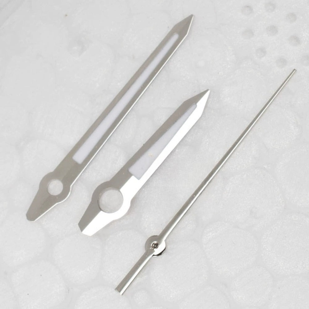 3 Hands Silver Trim Green Lume for Japan 8200 8205 Movement, precision watch accessory