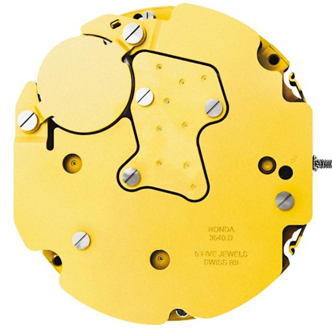 Ronda 3540D quartz watch movement with precise timekeeping for watch accessories.