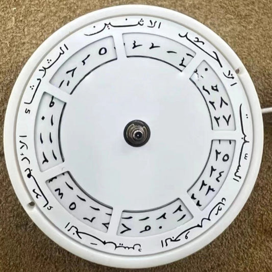 Close-up of New Japan Made Miyota 8285 mechanical watch movement with Arabic font date disk