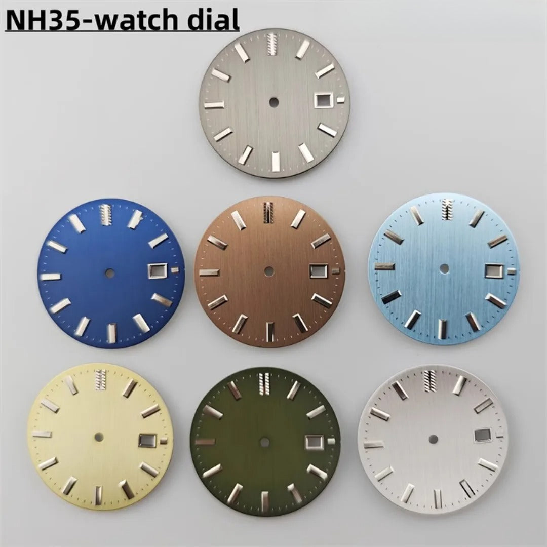 32.5mm Dial Vertical Line Texture Surface Single Calendar Date No Lume for NH35