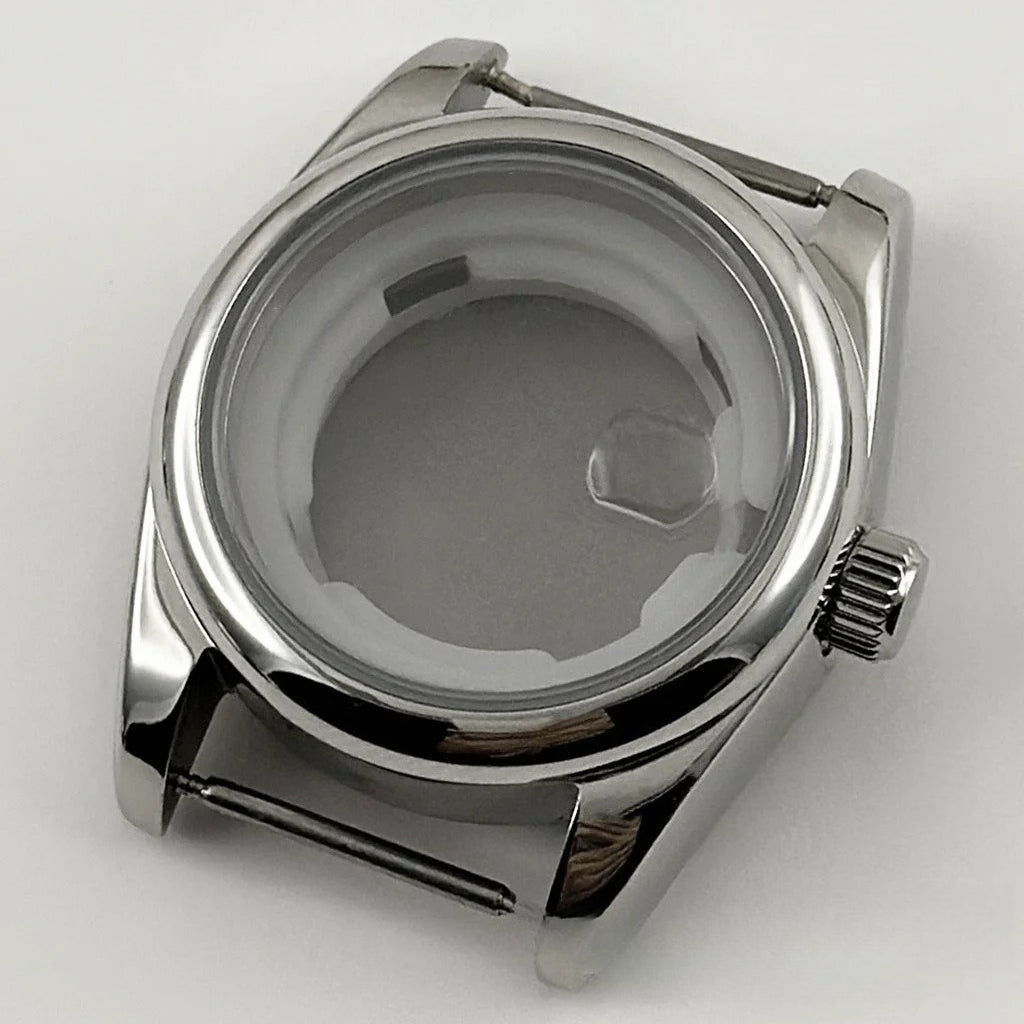 Ladies 31MM Round Bezel Sapphire Glass Jubilee bracelet Watch Case Fit NH05 NH06