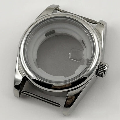 Ladies 31MM Round Bezel Sapphire Glass Jubilee bracelet Watch Case Fit NH05 NH06