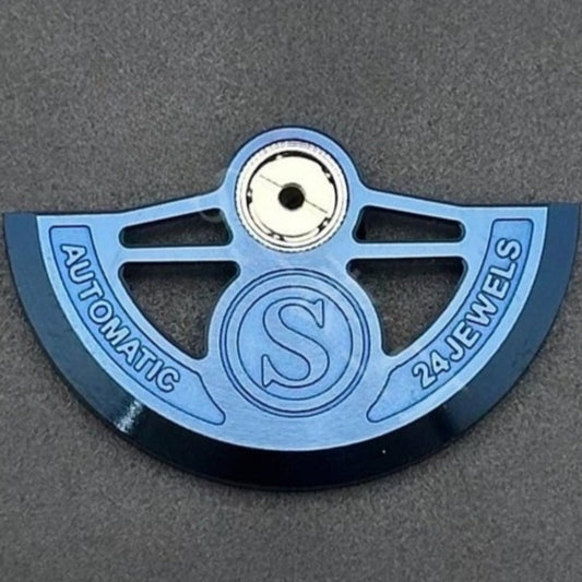 Modified Blue Hollow S Carved Rotor Oscillating Weight for NH35 NH36 Movement