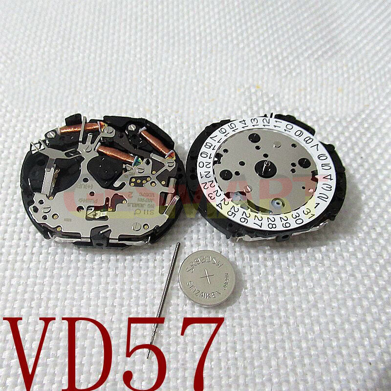 Hattori Epson VD57C quartz watch movement, precision Japanese craftsmanship for reliable timekeeping