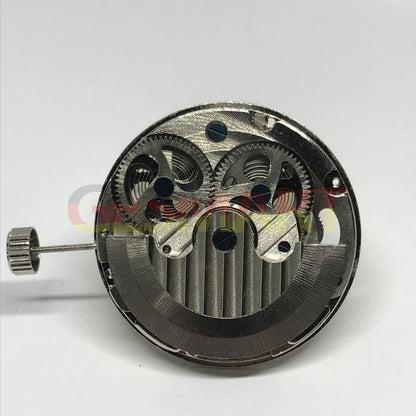 Double Mainspring hollow carved watch, featuring dual timezone automatic mechanical movement for precise timekeeping.