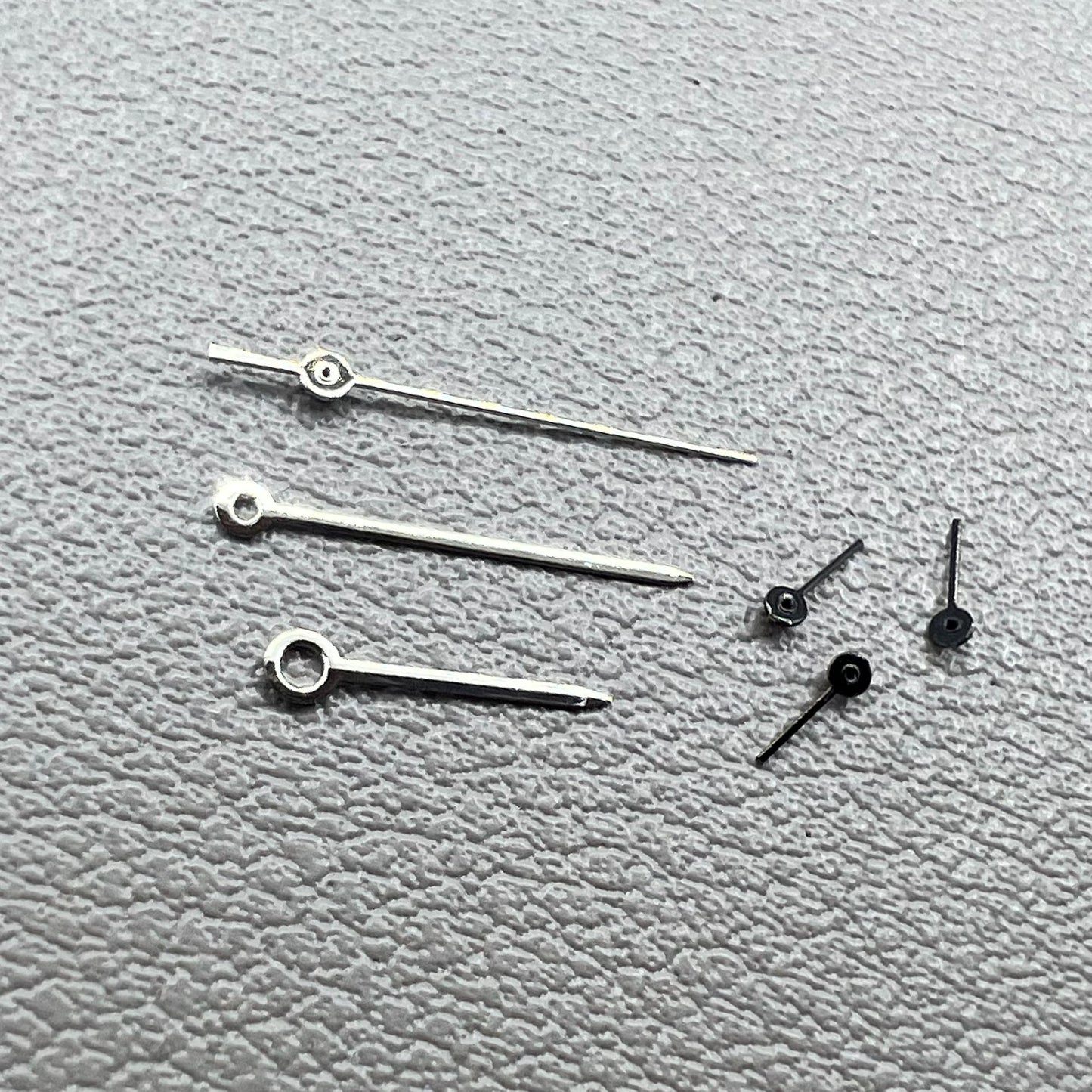 2 Sets Black Small Second Hands Silver Trim Hand Set for VD53 VD54 VD57 Movement