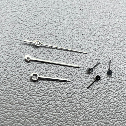 2 Sets Black Small Second Hands Silver Trim Hand Set for VD53 VD54 VD57 Movement