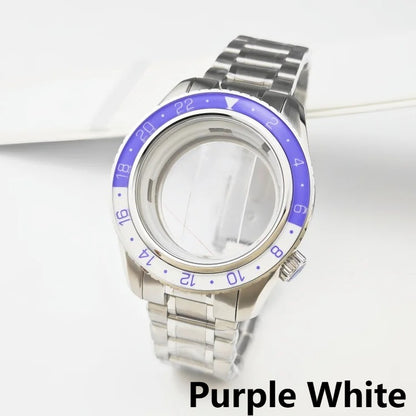 44mm 316L Watch Cases With Green Luminous Bezel for NH34/NH35/NH36/4R35A/4R36A