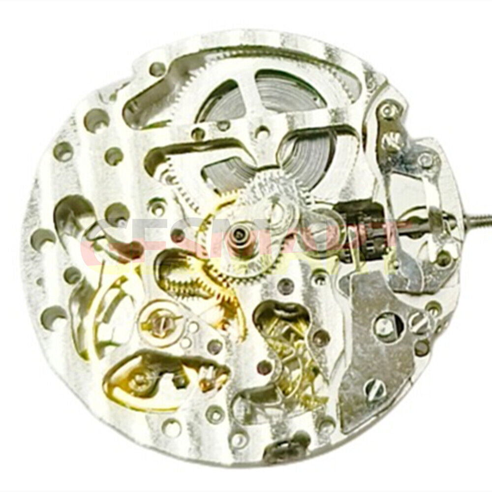 Mingzhu 2813 8205 silver hollow automatic mechanical watch movement for precision timekeeping.