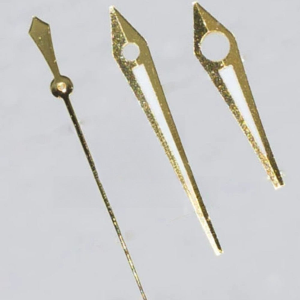 Golden trim 16mm green lume arrow watch hands by ETA for 2836 2824 2892A2 models.