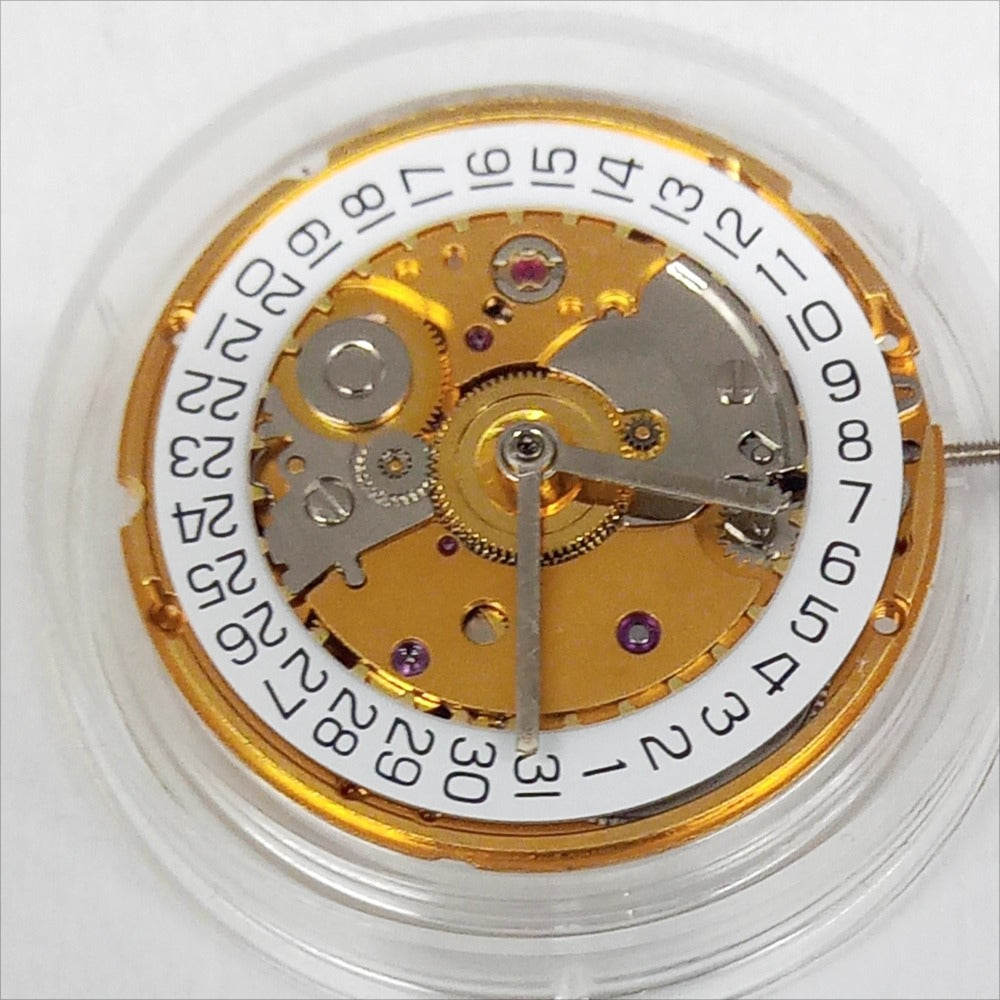 Golden carved China-made Dandong watch with 2824 mechanical movement, replacement for ETA 2824-2.