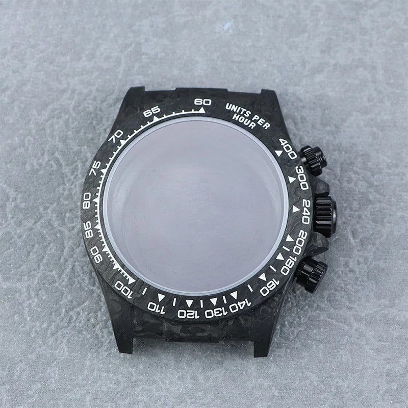 VK63/4130 Carbon Fiber Watch Case 38mm Carbon Fiber Bezel Sapphire Glass