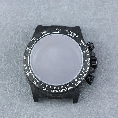 VK63/4130 Carbon Fiber Watch Case 38mm Carbon Fiber Bezel Sapphire Glass