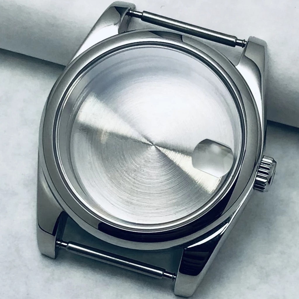 36/40mm Steel Watch Case Sapphire For NH34 NH35 NH36 ETA2824 PT5000 S Crown