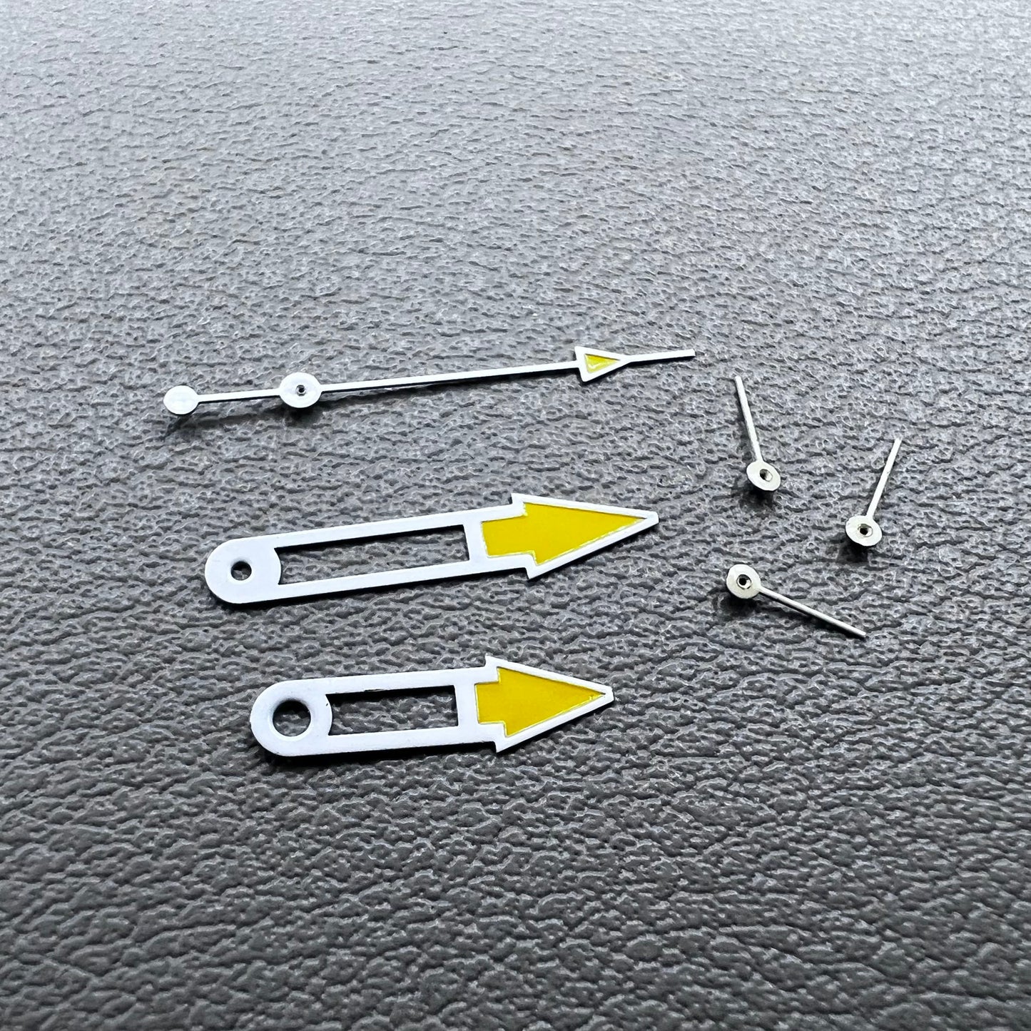 2 Sets 14.5mm White Trim Yellow Painted Watch Hands for Miyota OS10 OS20 OS30