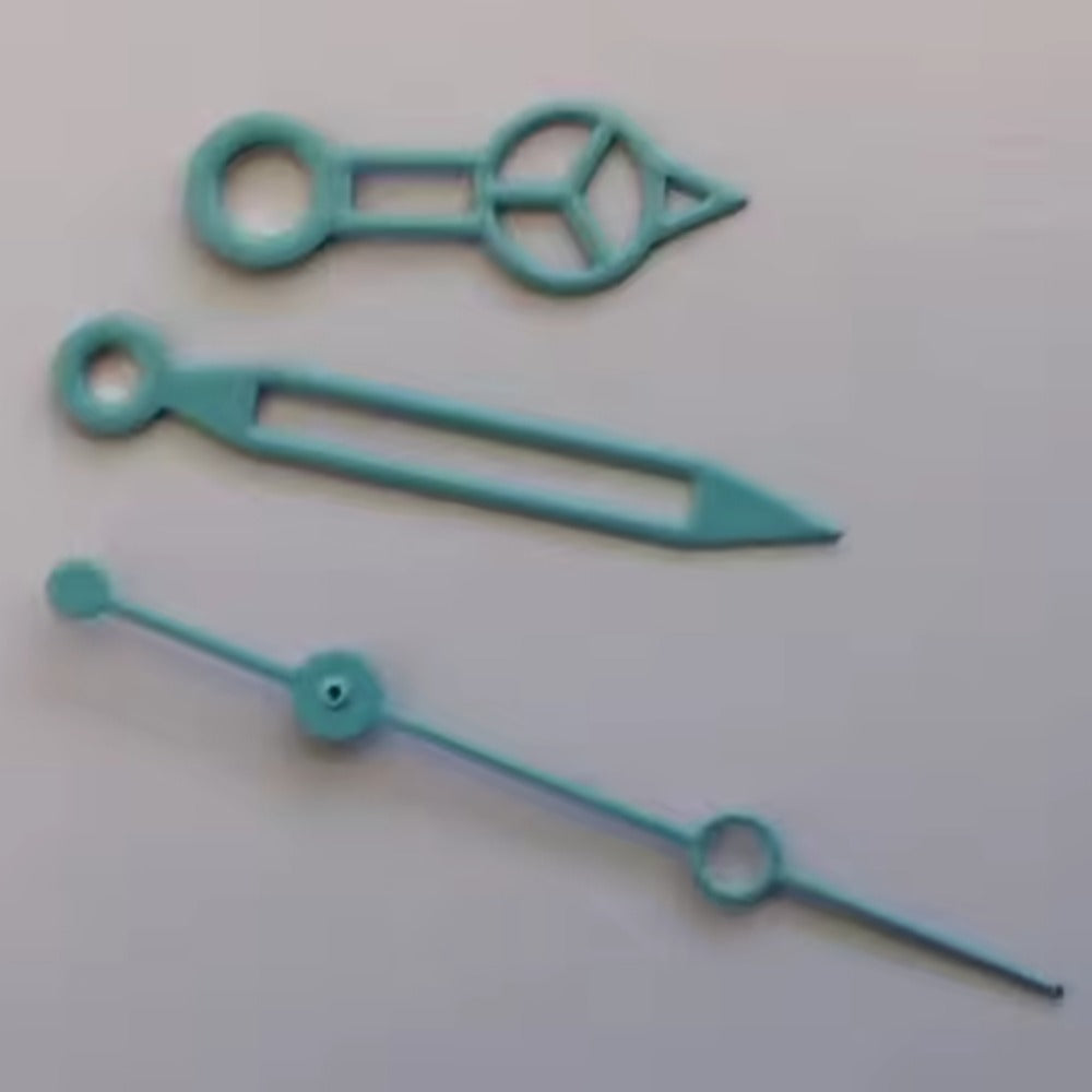 Blue Hollow watch hands 7.75x12x12.5mm for NH35/36/4R/7S movement, precision fit by Blue Hollow.