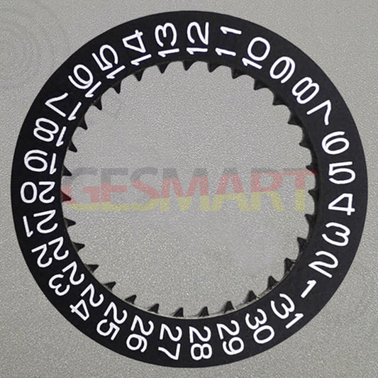 White font date disk wheel for NH36 watch movement, date display at 3 o'clock position, precision part