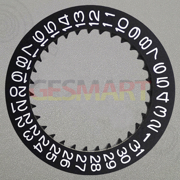 White Font Black Date Disk Wheel for NH36 Movement Date At 3 Watch Part