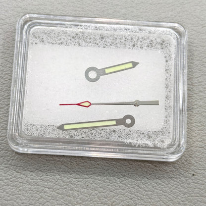 Silver Trim Green Lume Arrow Shape Watch Hands for NH35 NH36 7S26 NH70
