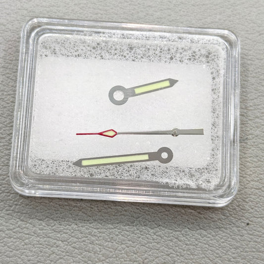 Silver Trim Green Lume Arrow Shape Watch Hands for NH35 NH36 7S26 NH70