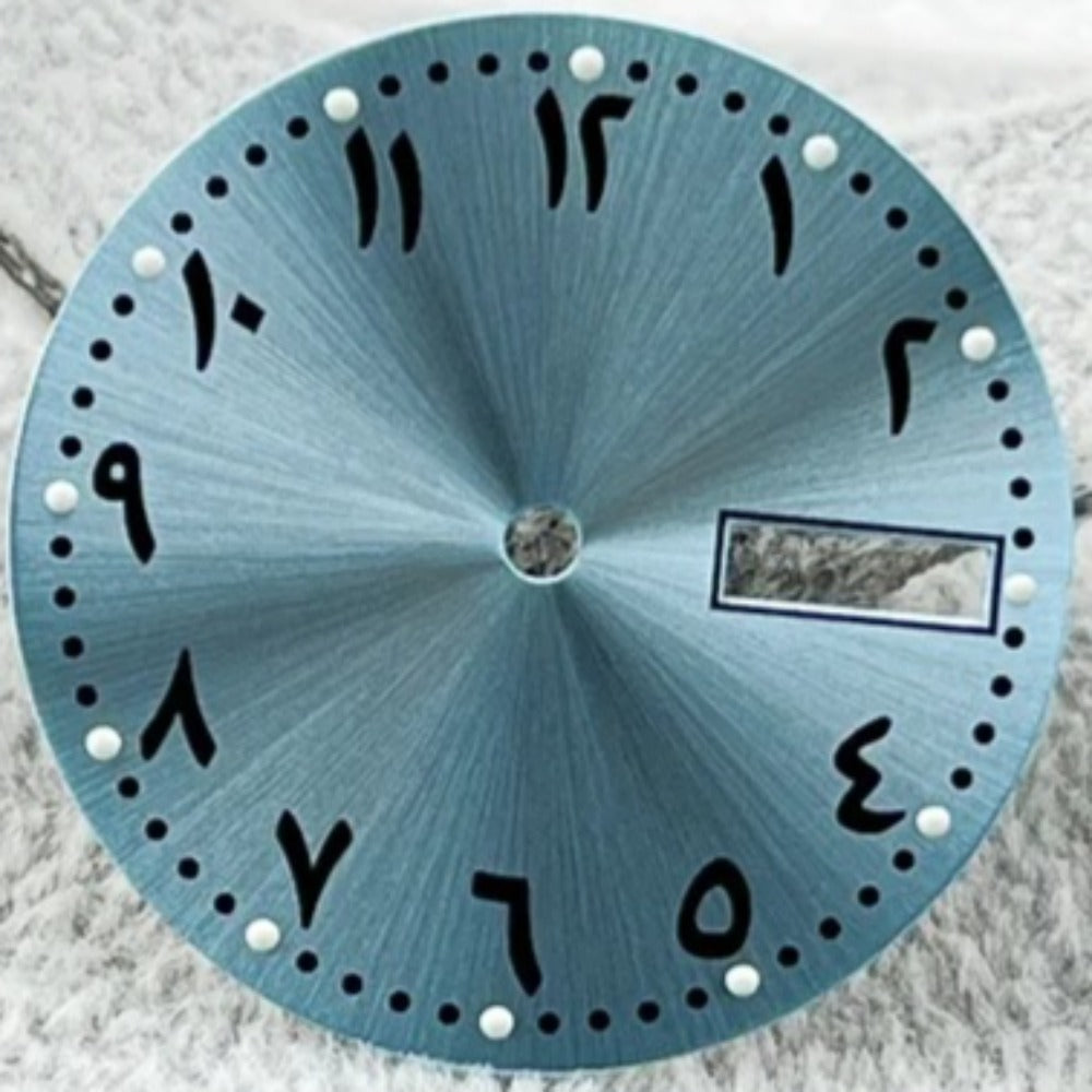 Sea Blue Modified 28.5mm Arabic Font Watch Dial Green Lume for NH36/4R36/7S26
