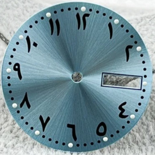 Sea Blue Modified 28.5mm Arabic Font Watch Dial Green Lume for NH36/4R36/7S26