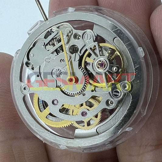 Shanghai Silver hollow multifunctional watch with automatic mechanical movement, sleek design for everyday wear.