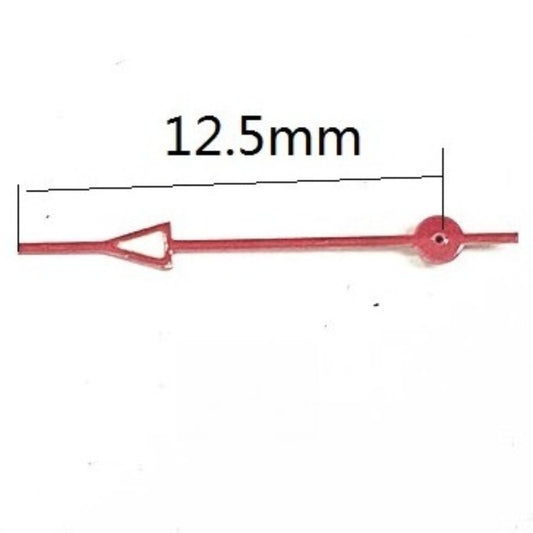 Set of 3 red 12.5mm second hands with arrow shape for Miyota FS00 FS01 FS10 watch movements.