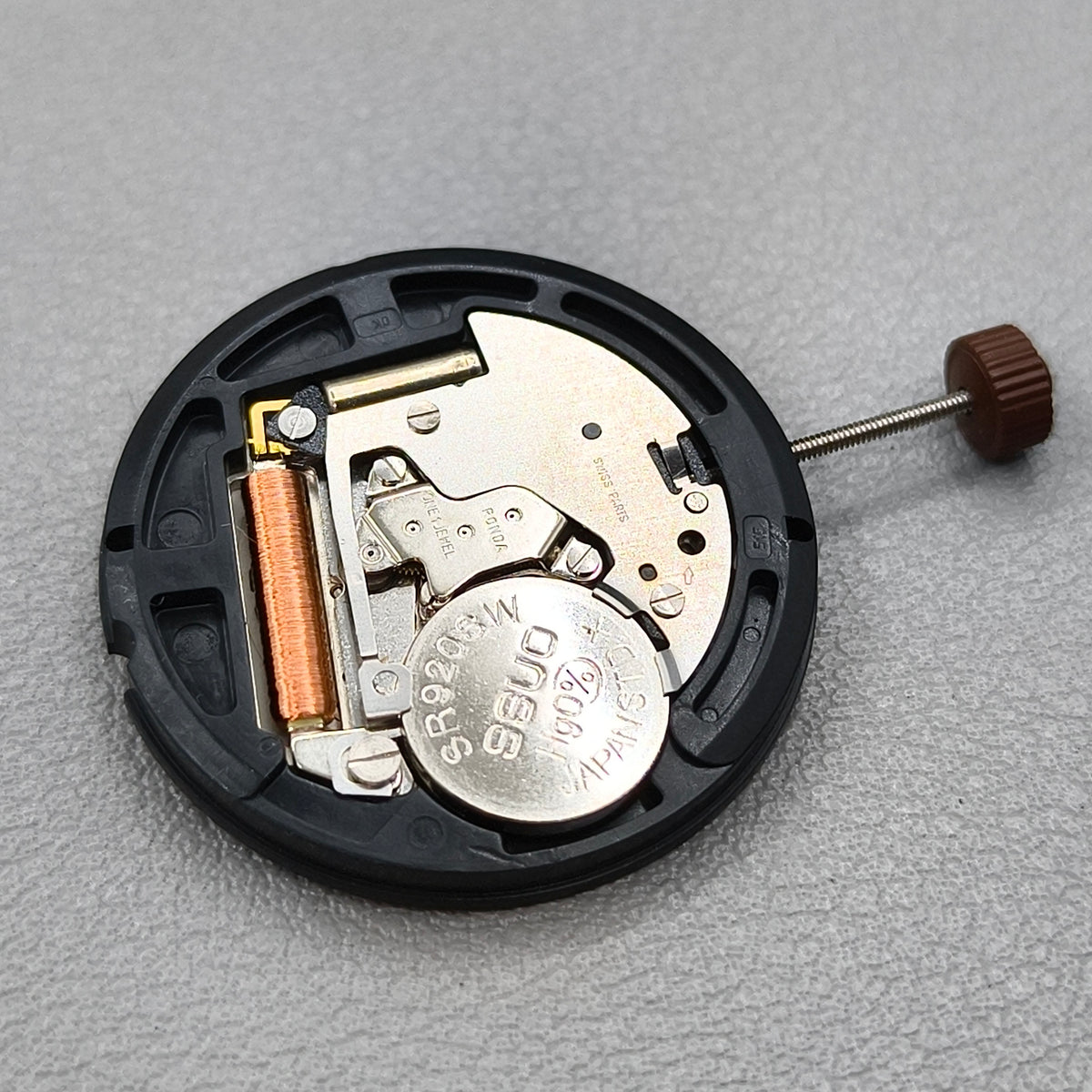 Swiss Ronda 515 Quartz Movement 3 Hands Black Disk Single Calendar@6
