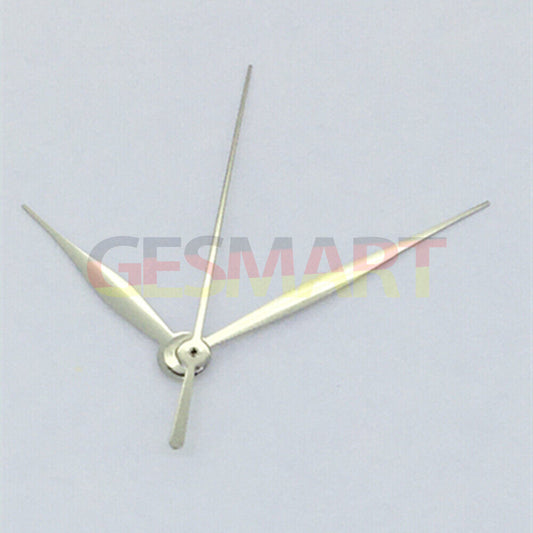 Silver polished 3-hand long watch hands by NO Lume, compatible with Asian 8215/2813/8205 movements.