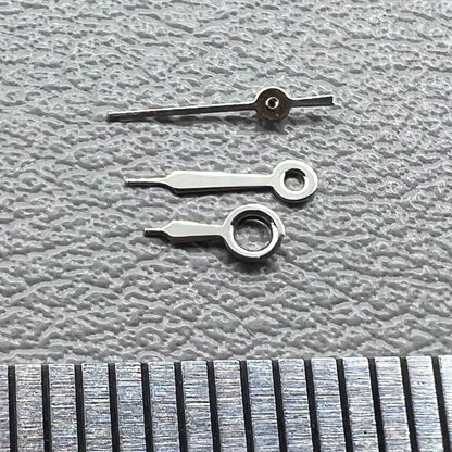 Silver watch hands set for Miyota 2035 movement, sizes 8mm/6mm/4mm, precise fit for repairs.