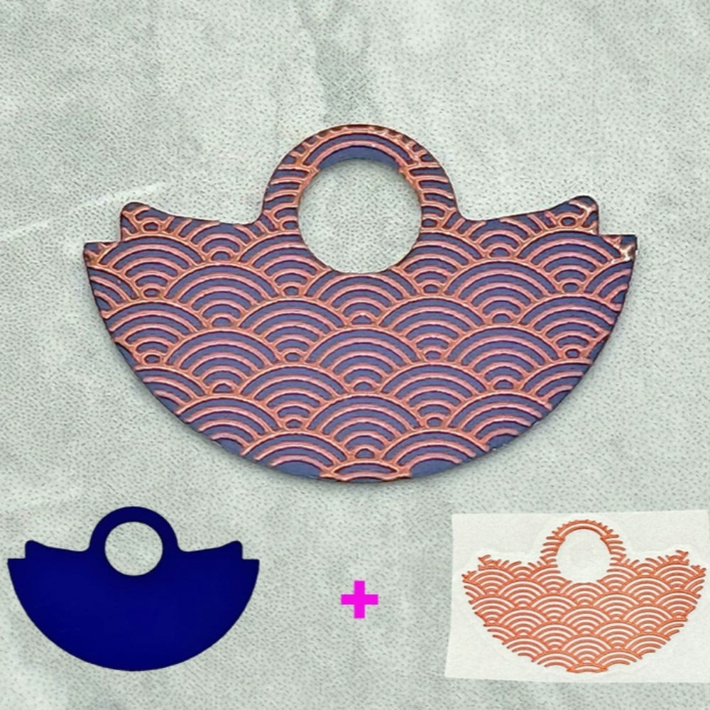 Navy Blue Background Pink Wave Up Slice Rotor Oscillating Weight for NH35