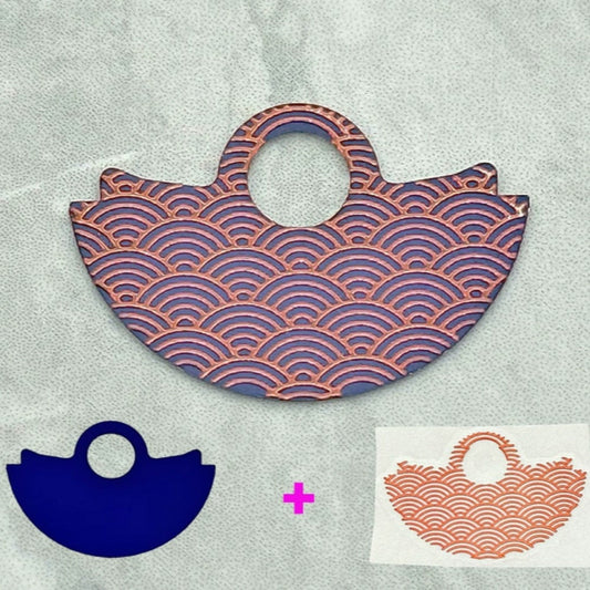 Navy Blue Background Pink Wave Up Slice Rotor Oscillating Weight for NH35