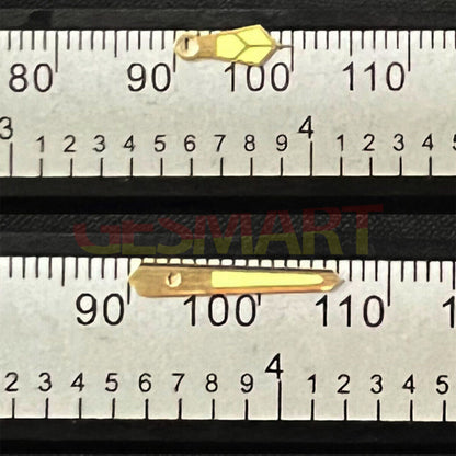 Golden Trim C3 Super Lume watch hands, luminous and precise, compatible with SKX/SBBN models for diving enthusiasts.