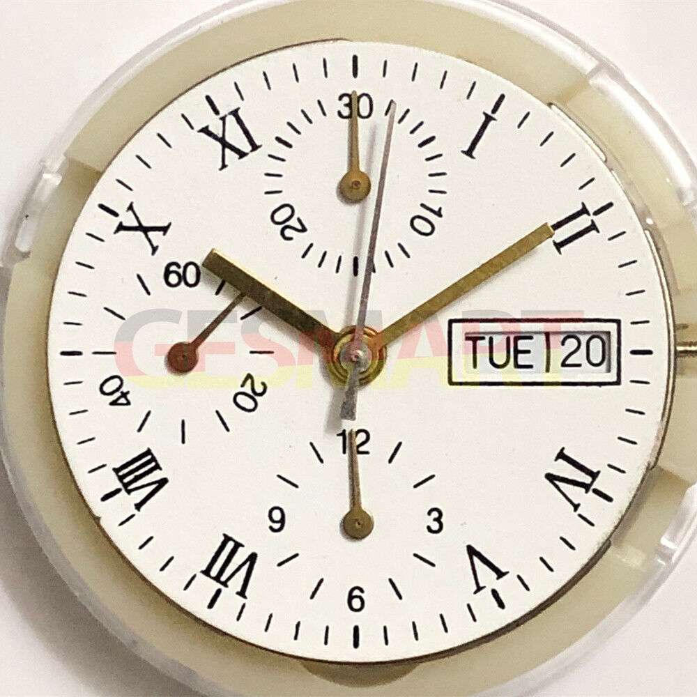 SHANGHAI watch accessory showcasing the 7750 automatic mechanical movement with day, date, and small seconds at 9 o'clock.