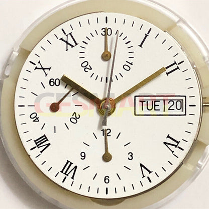 SHANGHAI watch accessory showcasing the 7750 automatic mechanical movement with day, date, and small seconds at 9 o'clock.