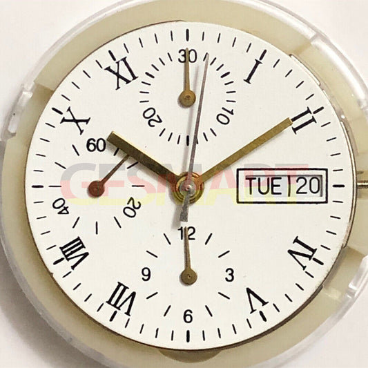 SHANGHAI watch accessory showcasing the 7750 automatic mechanical movement with day, date, and small seconds at 9 o'clock.